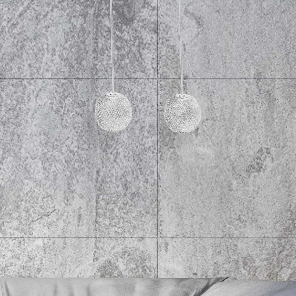 

4Pcs Spherical Metal Lampshades Hollow Design for Dining Room Decorative Pendant Light Shade Vintage Globe Lamp Cover Mesh Lamp