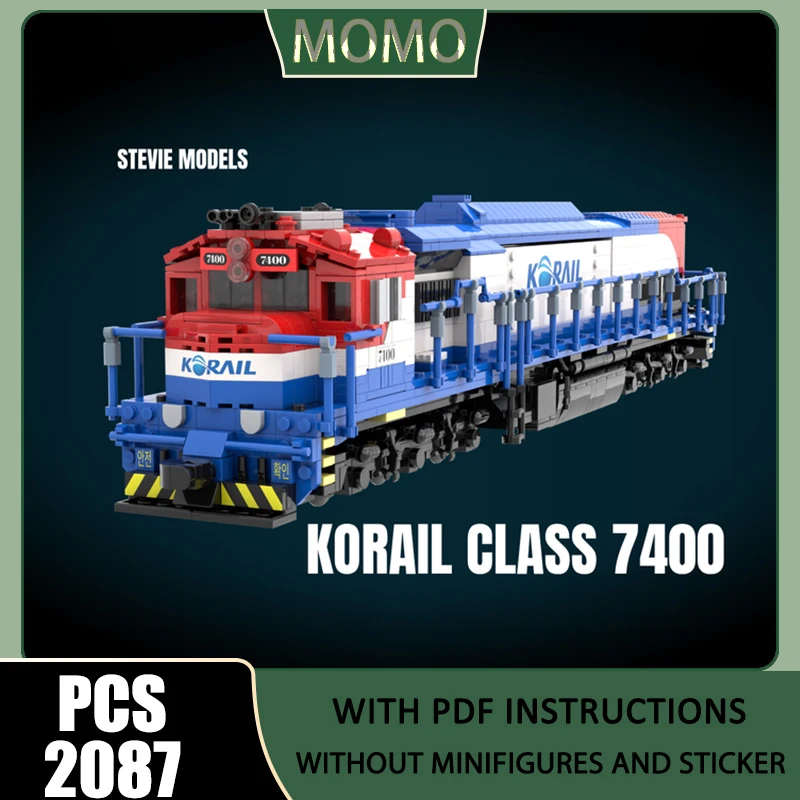 Train Model Moc Building Blocks Modular Korail 7400class Diesel Locomotive Model Technology Brick Assembly Construction Toy Gift