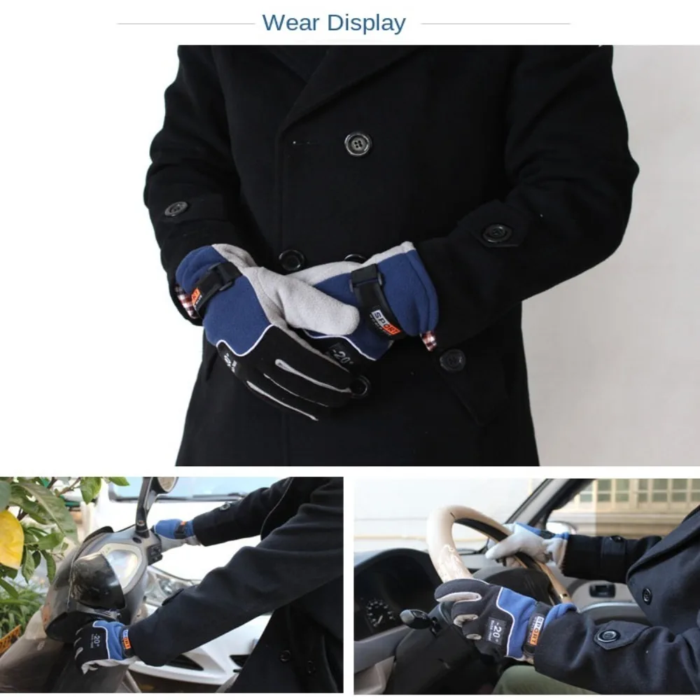 New Polar Fleece Winter Gloves Warm Full Finger Touch Screen Gloves Coldproof Windproof Skiing Gloves Girls