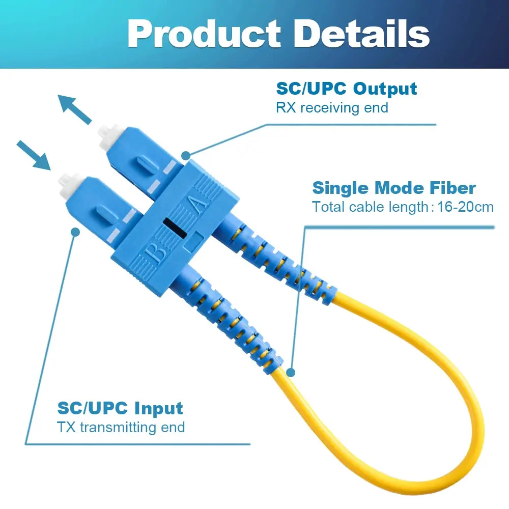 Imagem -02 - Único Modo Loopback Plug Tester Sc-upc Fibra Óptica Duplex Cabo Adaptador 125