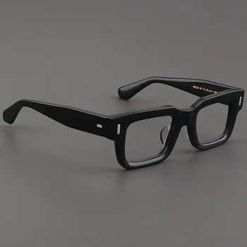 Matte mirror frame women&#x27;s square board retro thick wide edge black frame large face glasses frame men&#x27;s