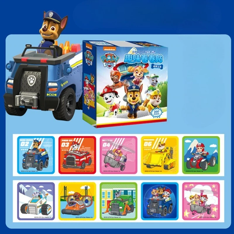 ملصقات كرتونية جديدة من باو باترول، مكافآت رائعة للأطفال للحرف اليدوية/الدفتر المدرسية، مستلزمات الفصول الدراسية للمعلم، هدية عيد الميلاد #4