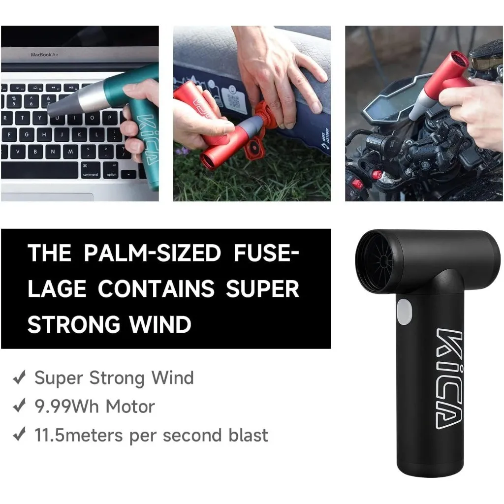 منفاخ هواء محمول من كيكا جيتفان، مروحة تربو قابلة لإعادة الشحن، منظف لوحة المفاتيح، منفضة هواء مضغوطة للكمبيوتر الشخصي وكاميرا السيارة #5