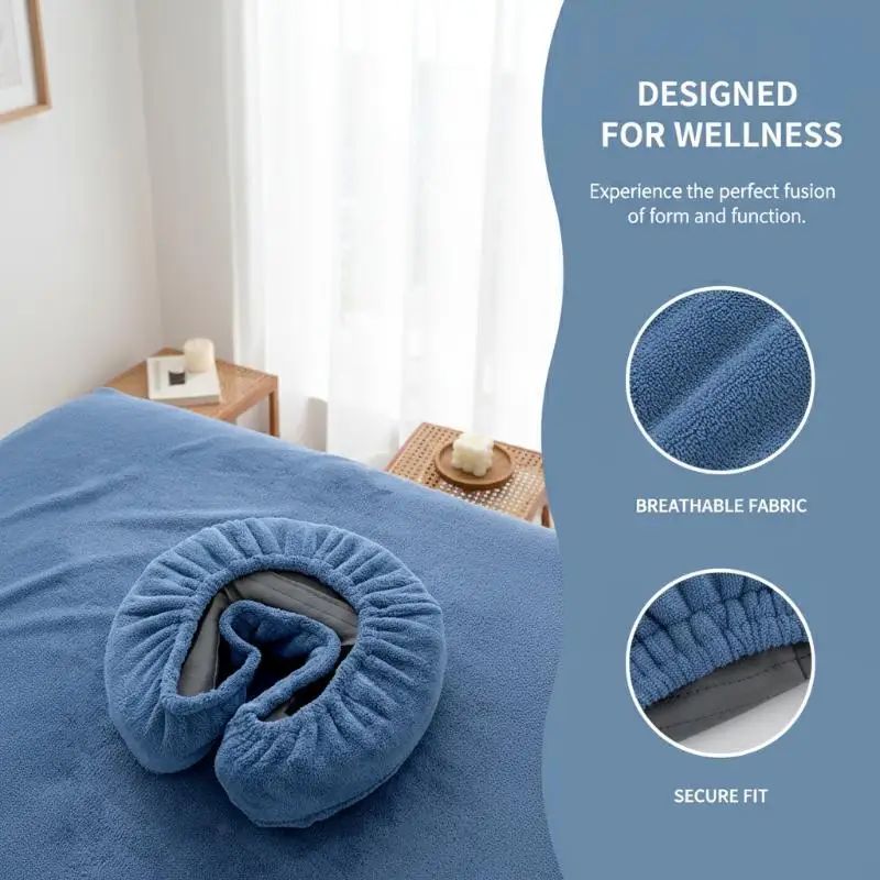 Reusable U Shaped Headrest Pillow Cover Microfiber Soft Protector 50PCS for Spa Salon Massage Bed Face Cradle