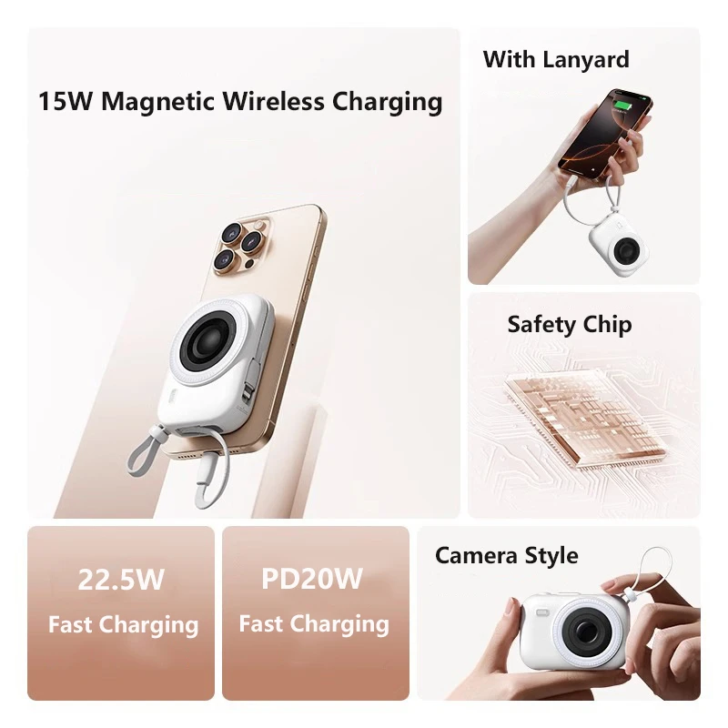 3 in 1 Magnetic Wireless Power Bank PD20W Fast Charging for Magsafe Battery For iPhone 16 15 14 iWatch Airpods Portable Charger