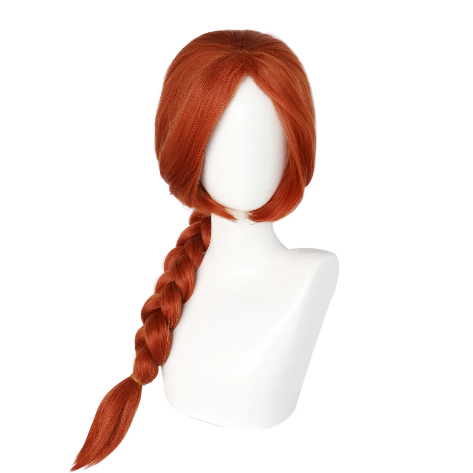 Parrucca cosplay Fiona Parrucca treccia marrone rosso Berretto per capelli sintetico resistente al calore Accessori per costumi Halloween per donna adulta