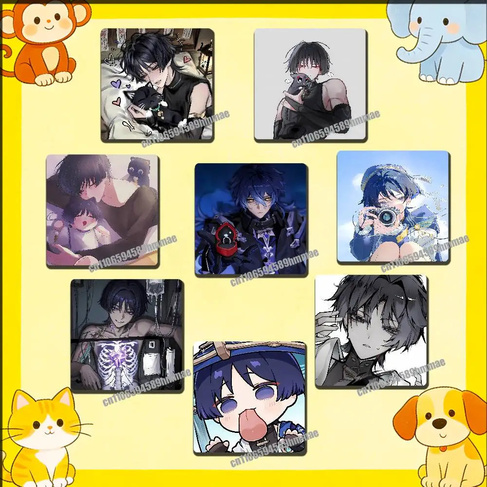 

For Scaramouche Wanderer Genshin impact Refrigerator Magnets Fridge Freezer Metal Cabinet Magnetic Suction Attraction Card