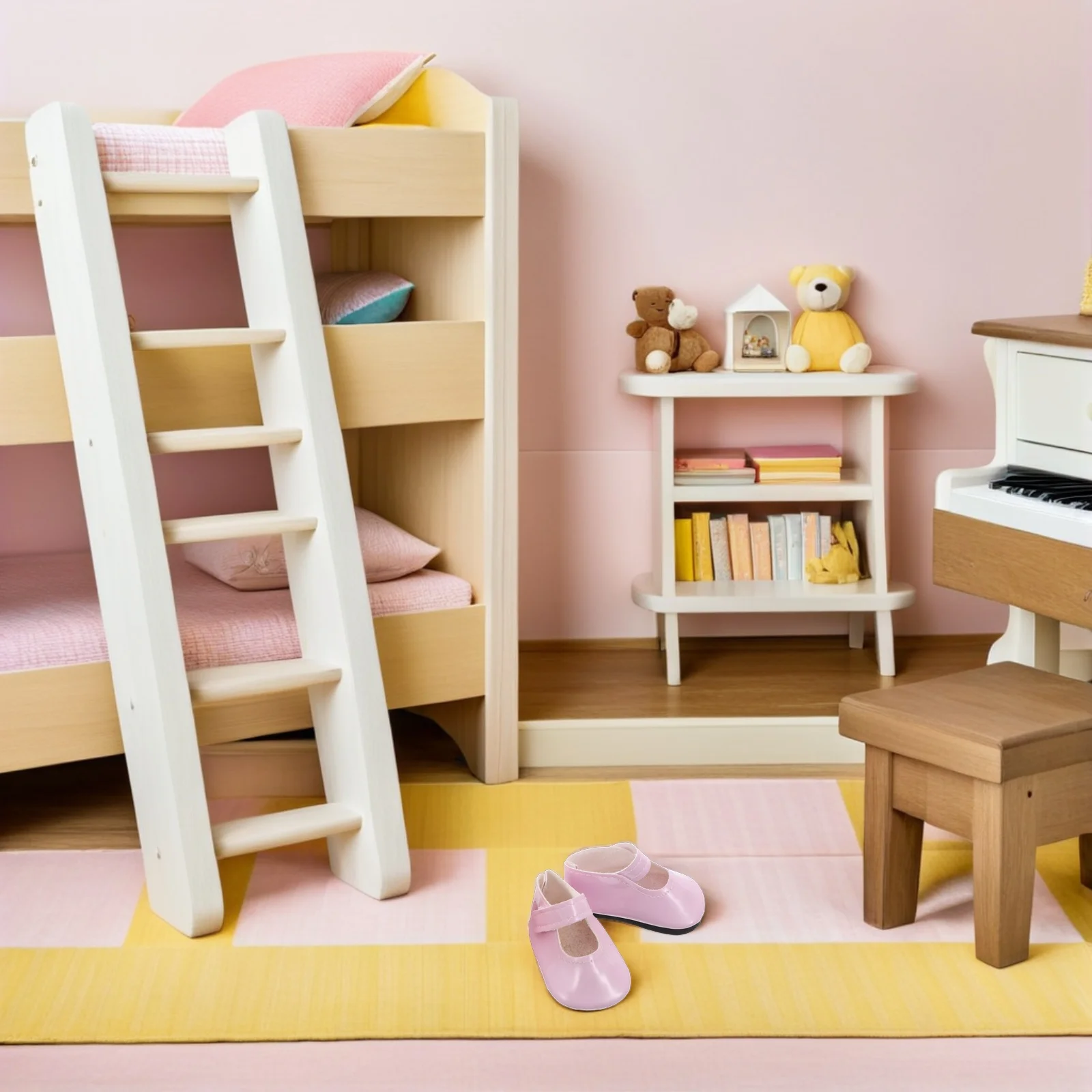 2 pezzi 2 paia di abiti da 18 pollici mini accessori da principessa finti casa delle bambole piatti per abiti scarpe da ballo per bambini costume rinato