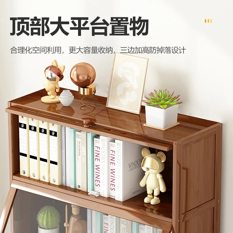 Floor-to-ceiling bookshelves, storage racks, living room simple cabinets, storage cabinets, multi-layer household American light