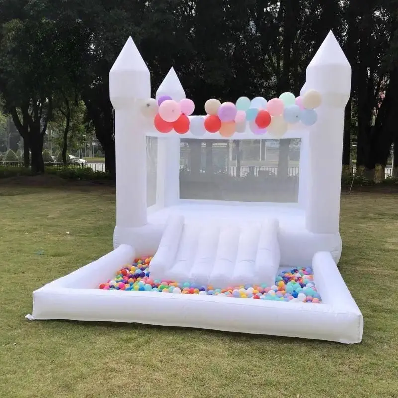 Customized White Jumping Castle Inflatable Castle 3m Inflatable Kid Bouncy Castle All White Mini Bounce House for Kidspromote s