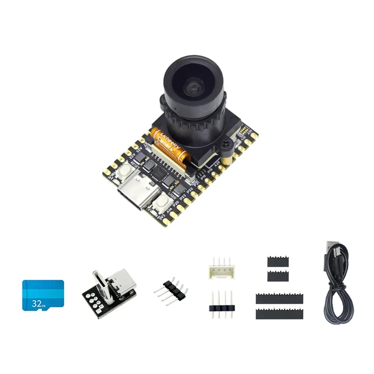 Neues MaixCAM Lite Development Board Kit NPU RISCV AI Visual Audio WIFI6 SG2002 mit 400 W HD-Kamera, unterstützt Python/C++ B