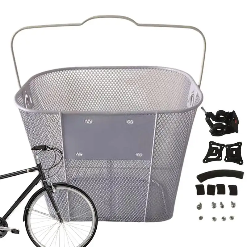 

Большая велосипедная корзина, многоразовая велосипедная корзина с винтом, съемная велосипедная корзина, прочные аксессуары для школьного велосипеда