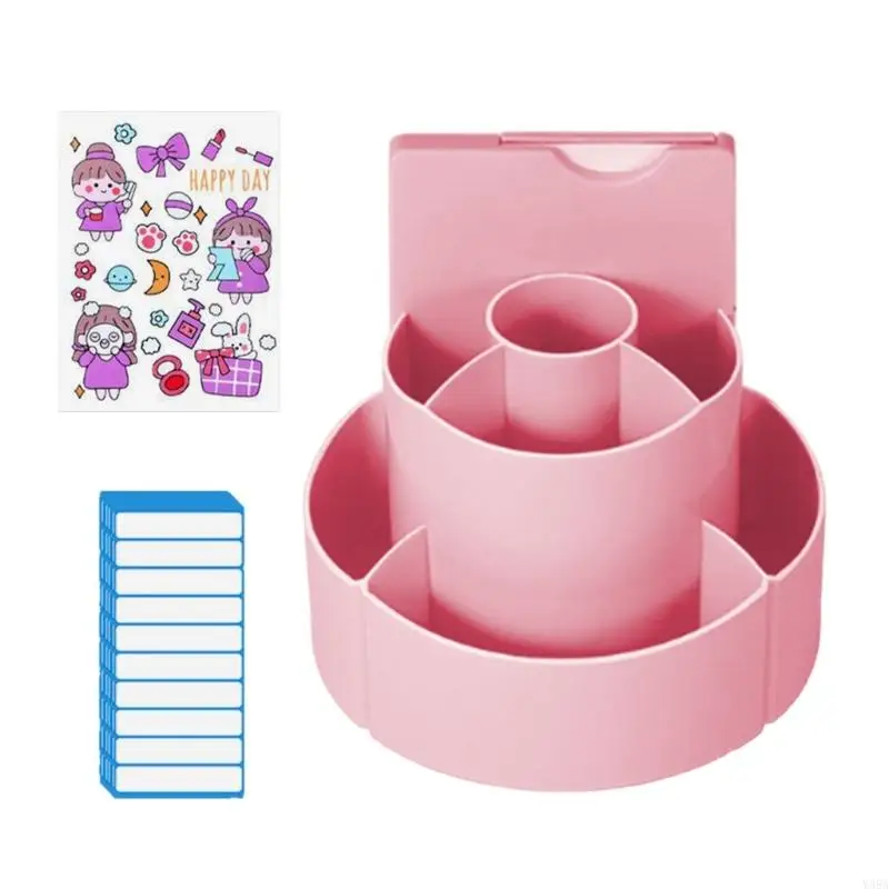 2 in 1 Rotating Pen Holder Chore Chart Checklist Board Desk Organizers Pencil Organisers Pen Box Stationery Accessories