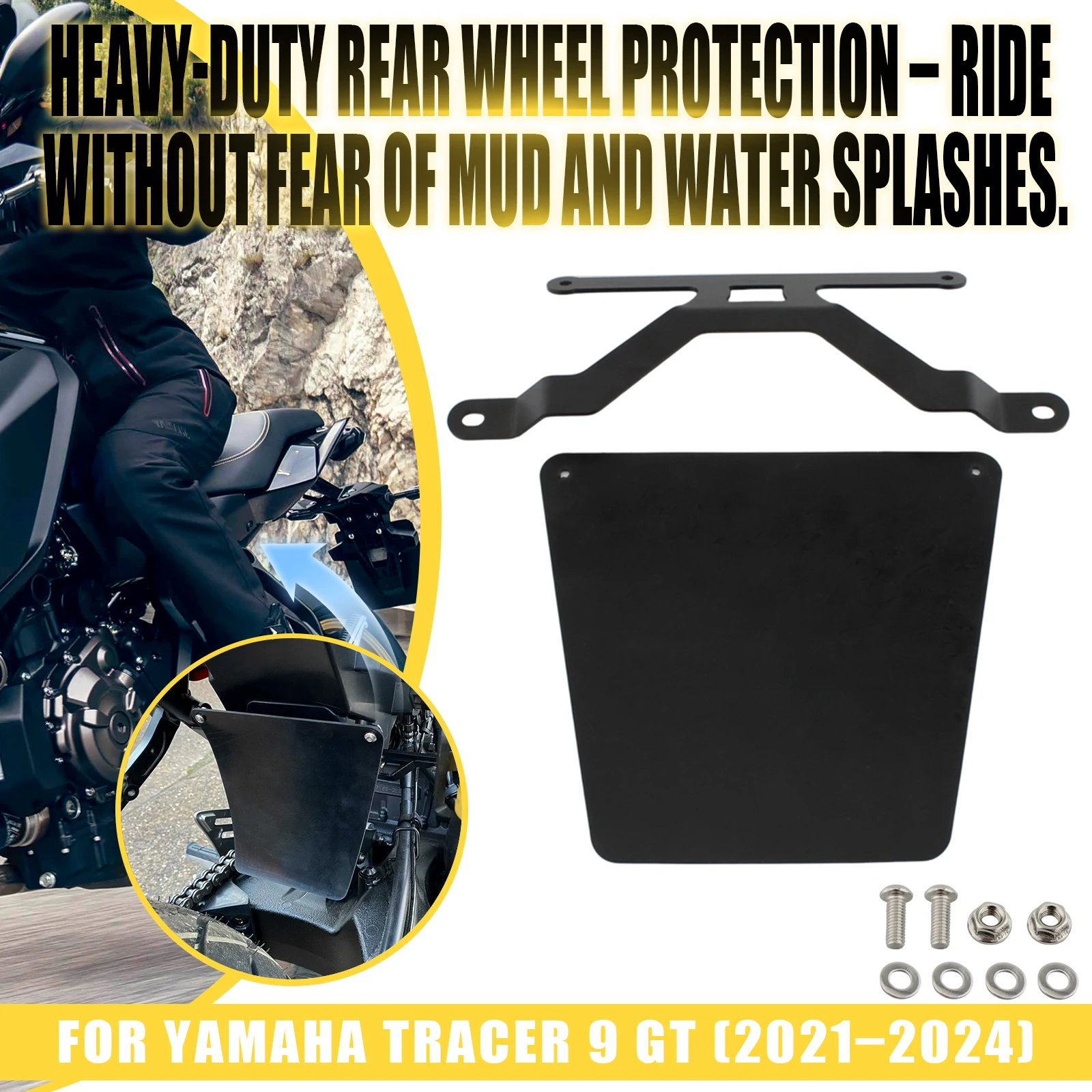 For Yamaha Tracer 9 GT 900 GT 2021-2024 Motorcycle Rear Wheel Shock Absorber Shield Mudguard Mud Splash Guard Fender Tire