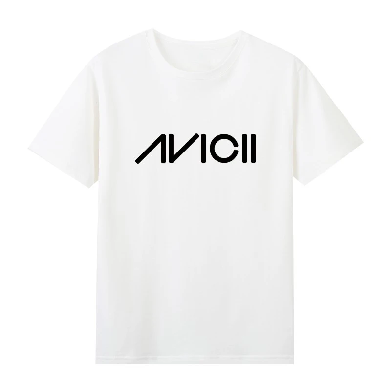 

Футболка с узором Avicii, мужская летняя повседневная модная тенденция, свободные и удобные мужские и женские топы из чистого хлопка с короткими рукавами