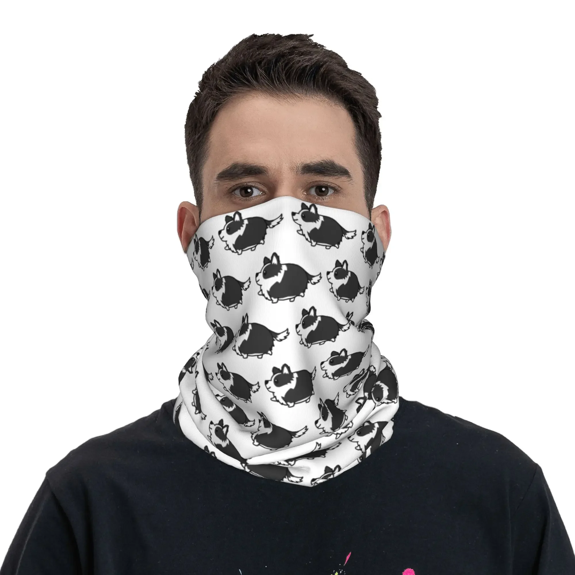 Cute Border Collie Bandana Neck Gaiter Printed Wrap Scarf Warm Cycling Scarf Riding For Men Women Adult All Season