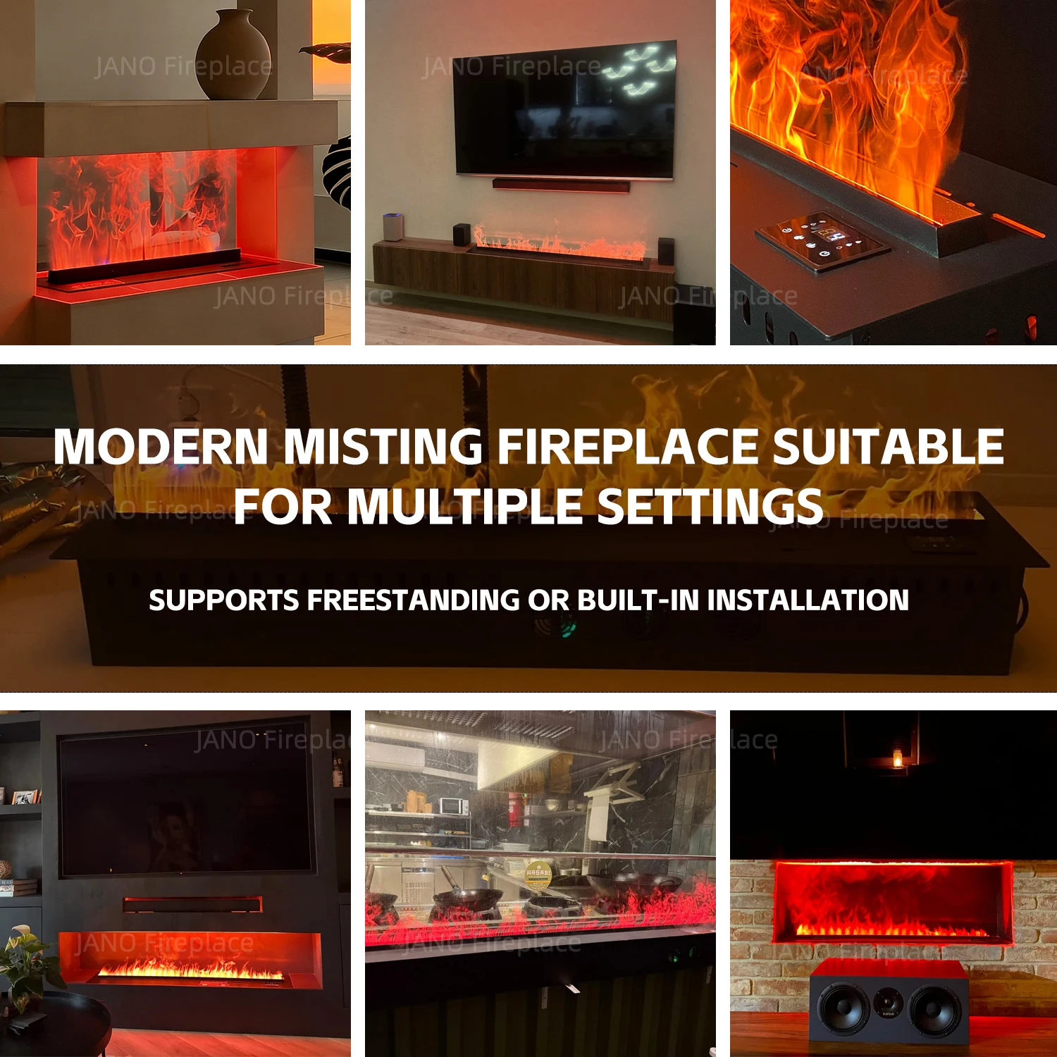 3D Atomized Fireplace With Colorful Steam Flame Ecological Decorative Customized Mist Indoor Electric Water Vapor Fireplace