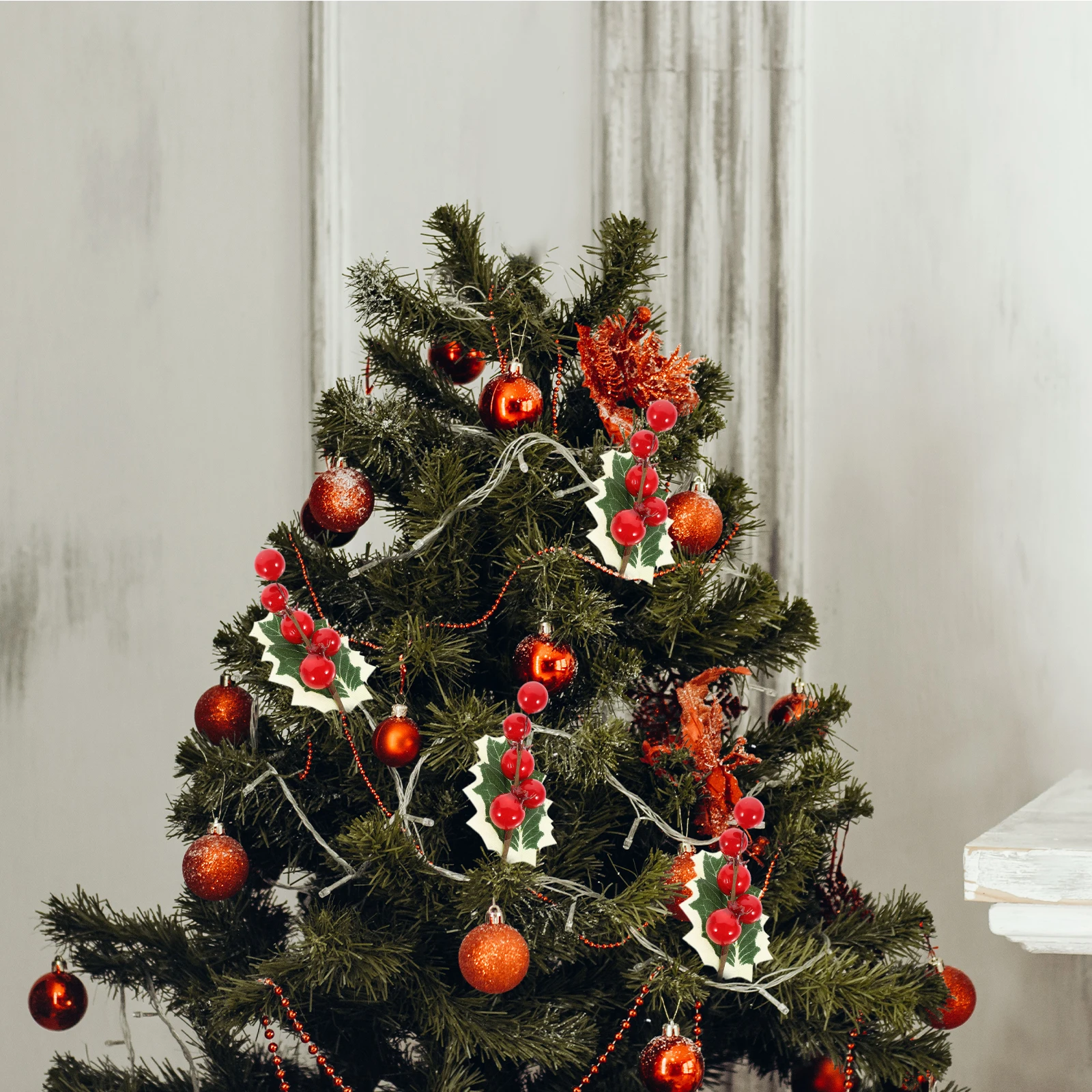 

10Pcs Eye-catching Christmas Berries Faux Picks Floral Arrangement Filler For Spring And Festivity