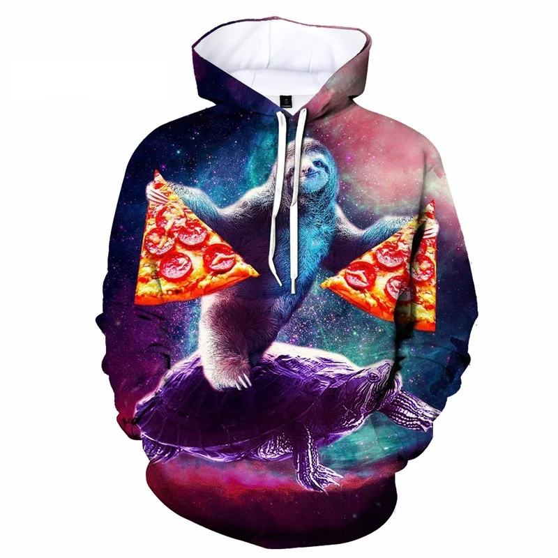 3D Sloth Animal Print Hoodies para homens, pulôveres engraçados, moletons com capuz, roupas fofas da moda, gráfico folivora, garoto