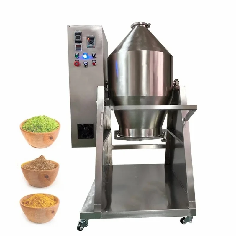 Powder Mixer Rotating Drum Double Cone Granular Materials Mixer Cocoa Powder Mixing Machine