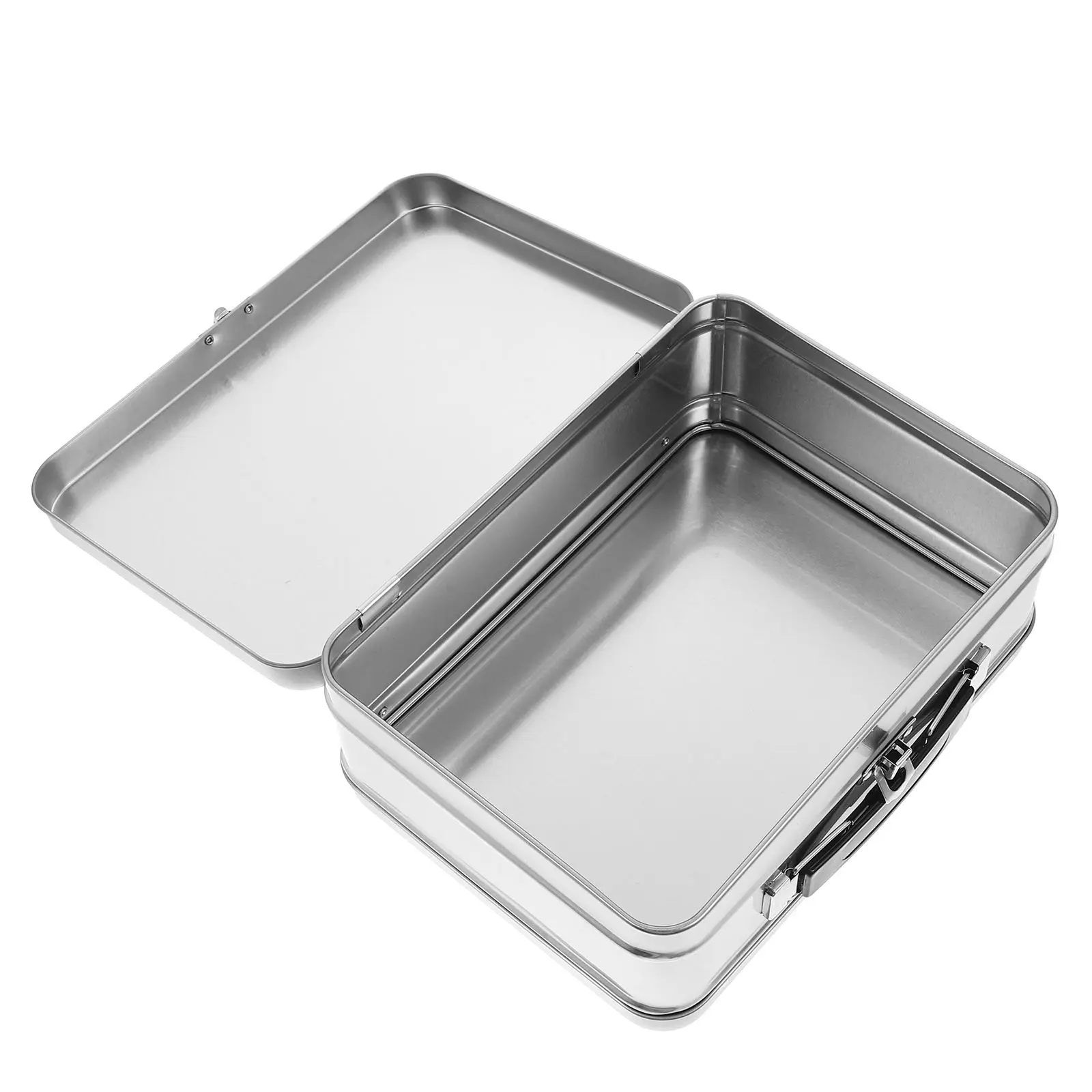 

Tinplate Lunch Silver 20 5x15x7 Diy Lunch Box Tin 5cm Metal Cookie Tins Baking Storage Snack Box Retro Tin Container Gifts