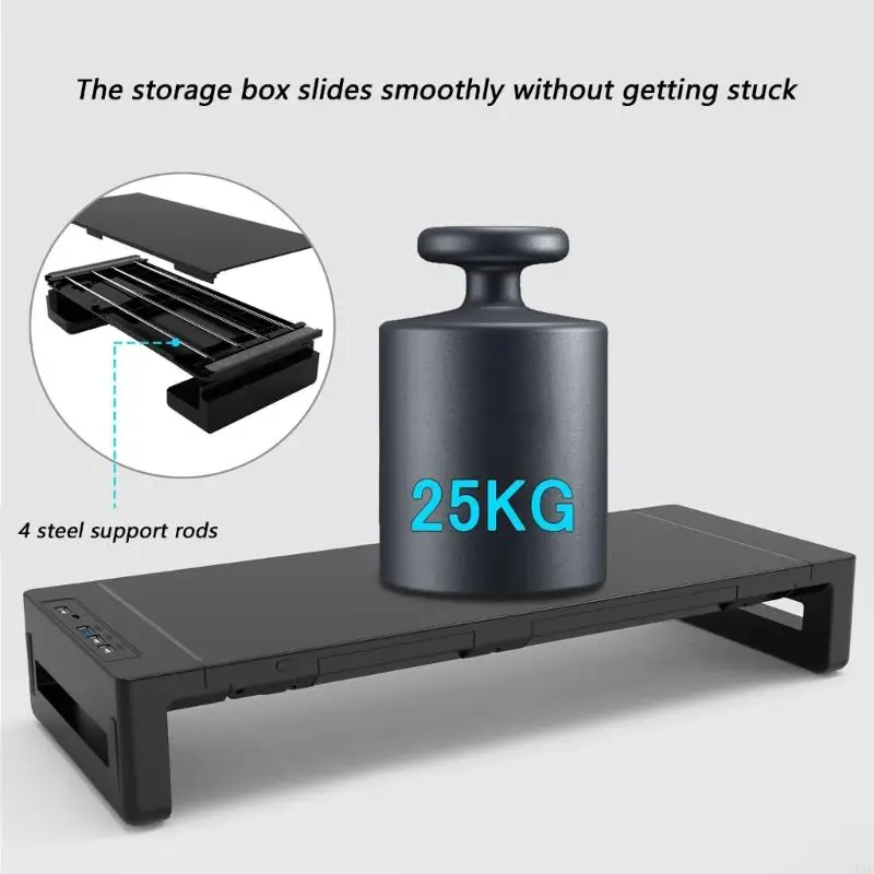 

Ergonomic Height Adjustable Monitor Stand With Fast Charging And Lighting Effects HX5E