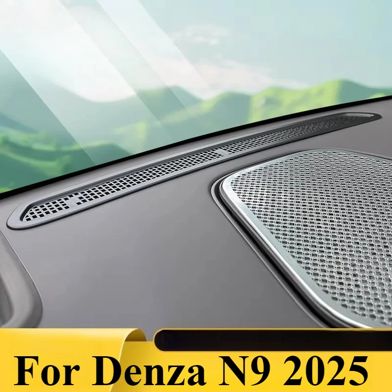 For Denza N9 2025 Car Instrument Panel Air Outlet Cover Interior Stainless Steel Protective Cover Car Decoration Modification