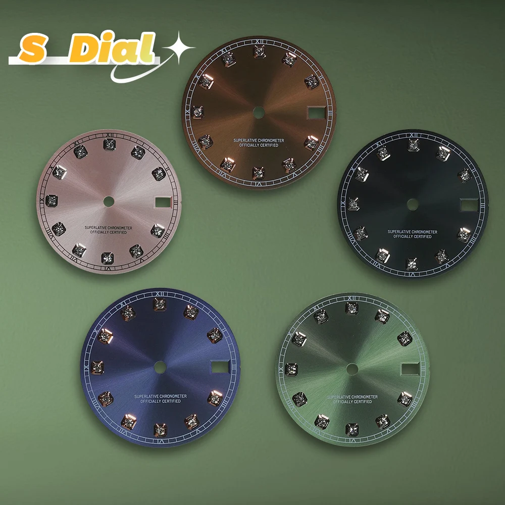 

Новый 28,5 мм S логотип NH35 Diamond Sunray серебристый циферблат подходит для NH36/4R/7S японский механизм высокое качество аксессуары для модификации часов