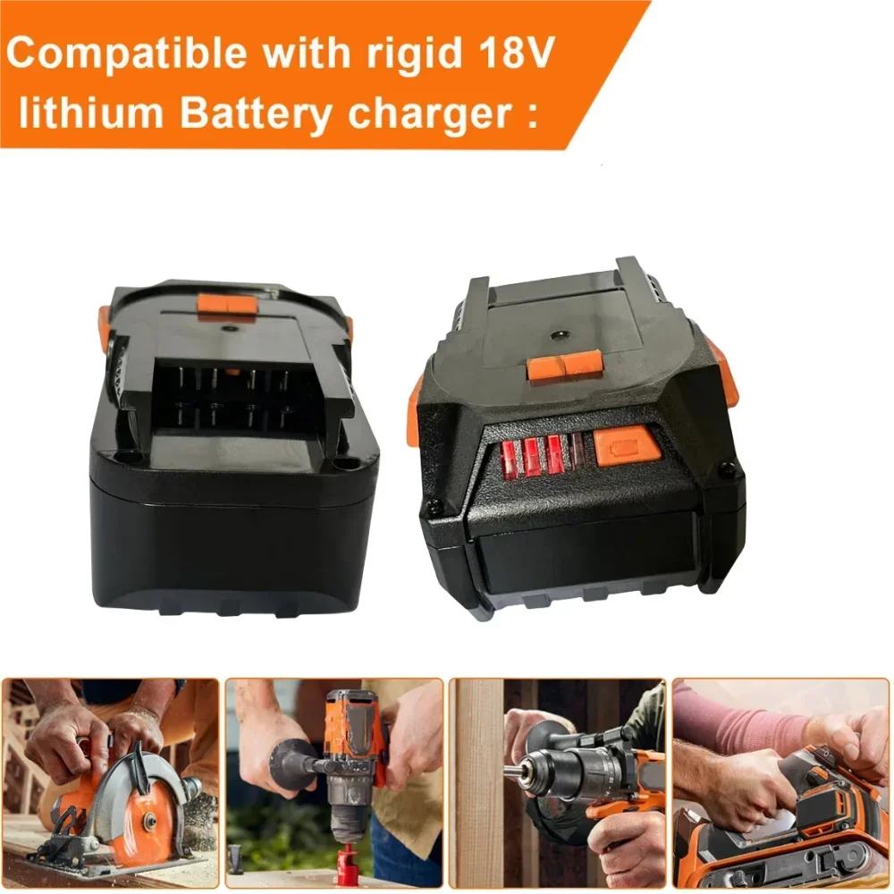 Para AEG 18V Batería 8.0AH Batería de iones de litio para RIDGID R 840087   R. 840085   L1815R L1850R L1830R R 840083   Herramienta eléctrica inalámbrica serie