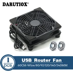 5v usb roteador ventilador tv caixa cooler 80mm 92mm 120mm 240mm pc diy cooler com parafusos de proteção net silencioso desktop ventilador