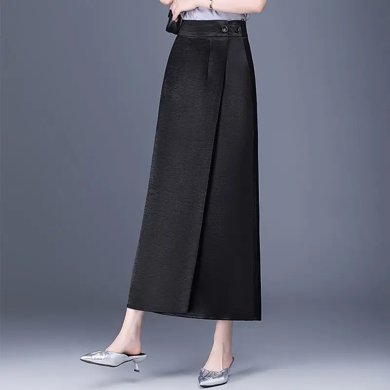 One Piece Printed Midi Skirt Women Fashion High Waist Slim Straight A Line Summer New Chinese Style Bodycon Skirt Women's
