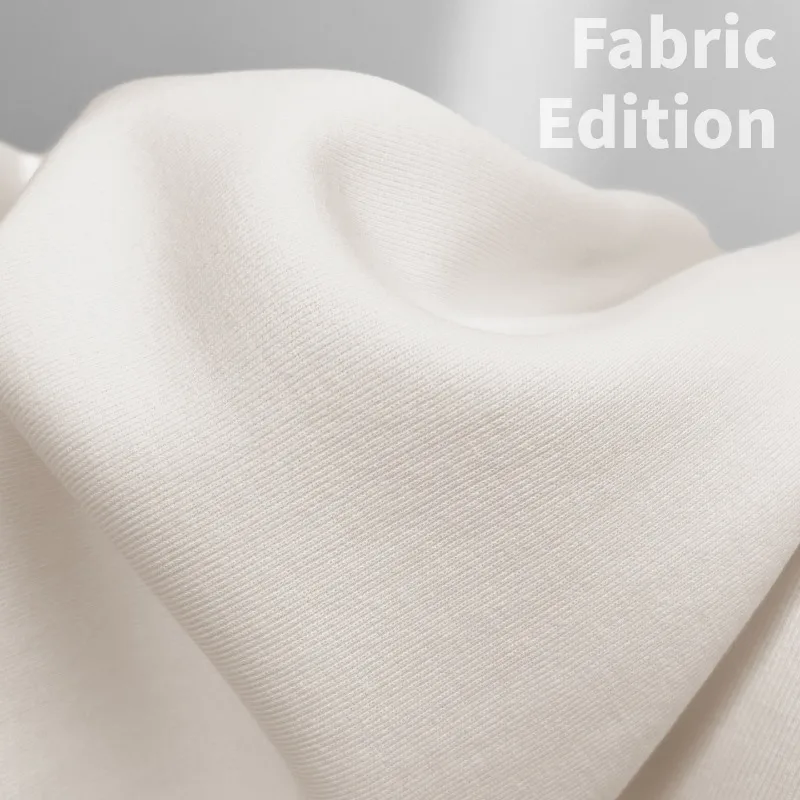 Beige Cotton Knit Fabric Soft Warm Designer Comfortable Casual Style DIY Sweatshirt Sweatpants Jacket Sewing Accessories