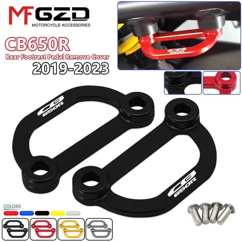 2024 Hot Sales Motorcycle CNC Modified Rear Footrest Pedal Remove Decorative Cover For CB650R CB 650R cb650r 2019-2022 2023 2024