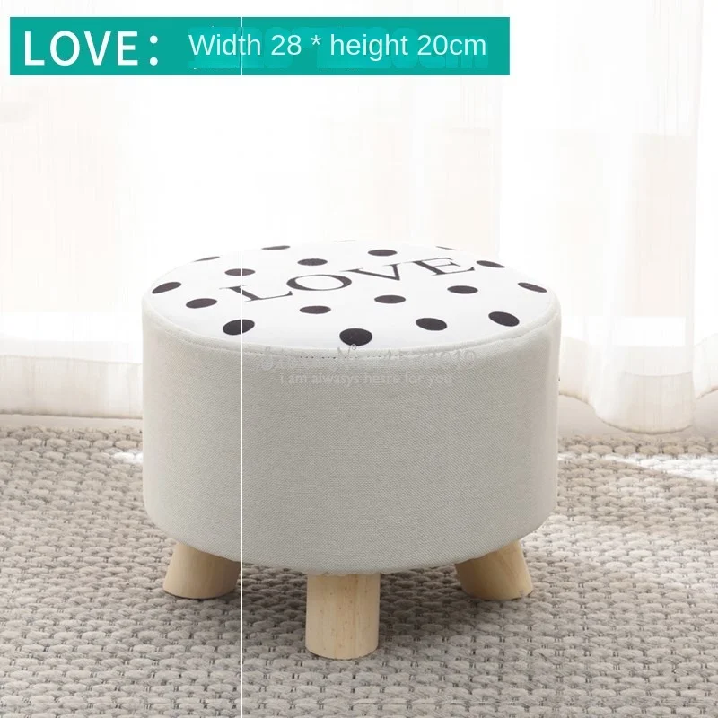 Cloth Stool Fashion Home Adult Living Room Stool Sofa Stool Solid Wood Stool Small Bench Bench Small Block