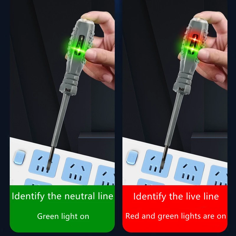 AC/DC Induction Insulated Electricians Screwdriver Hand Tools 1pcs Word/Cross electrician screwdriver 12-220V Voltage Tester Pen