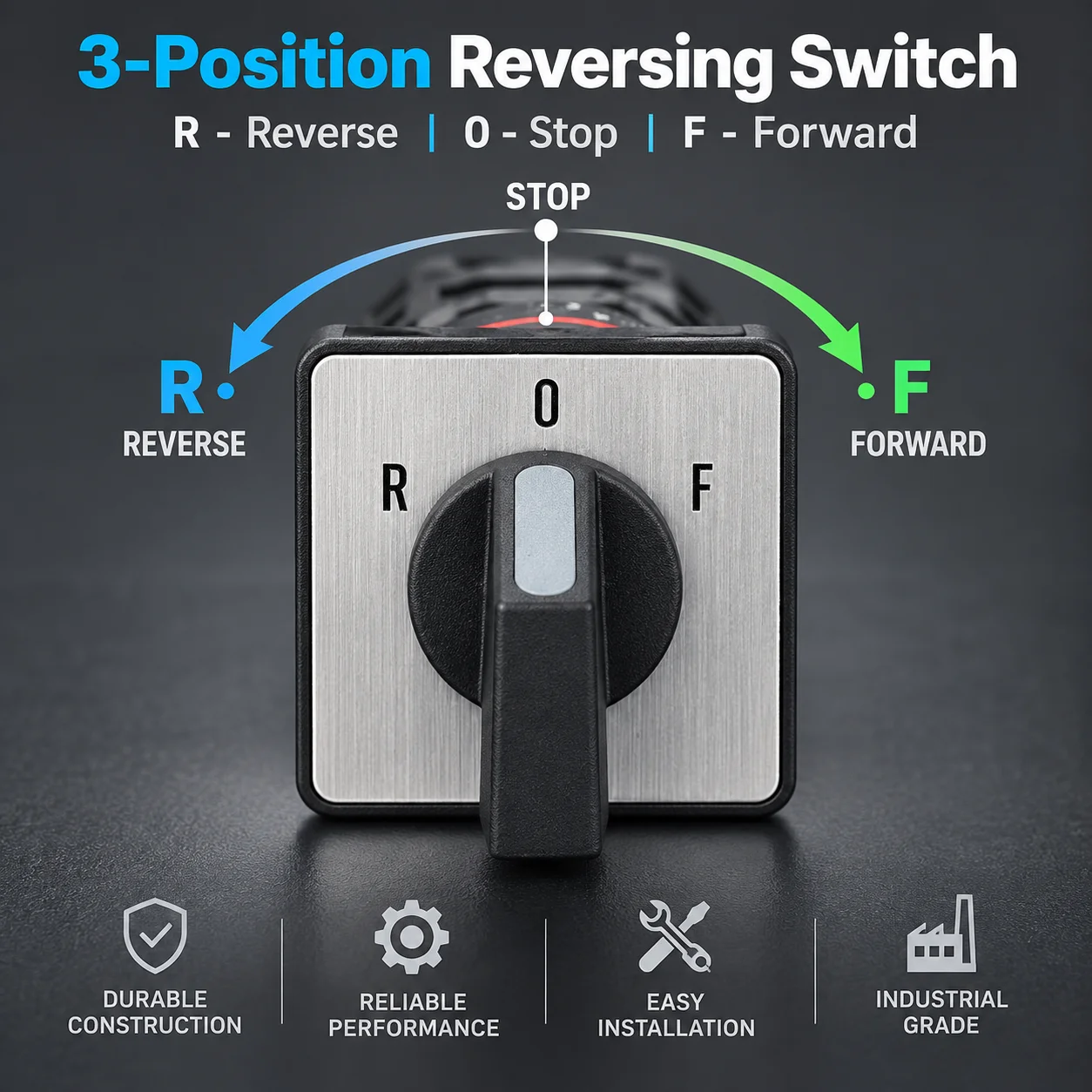Motor Changeover Switch ZH-A EN61058 Forward Off Reverse Control for SIEG C1-114 Grizzly M1015 SOGI M1-150 Mr Meister Compact 7