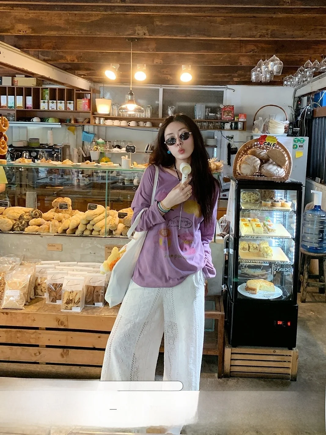 

Stberry Jump Lace Hollow Straight Casual Pants Women Summer Lazy Sle Loose Versatile Pants High Waist Wide Leg Thin Model