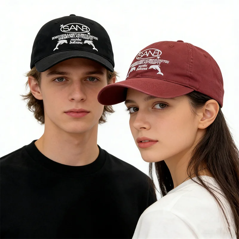 Gorra de Béisbol para Hombre y Mujer, Primavera Verano, Gorras Snapback con Bordado de Letras de Delfín, Gorra Hip-Hop, Gorra Deportiva para Adultos, Visera Casual, Gorra de Papá