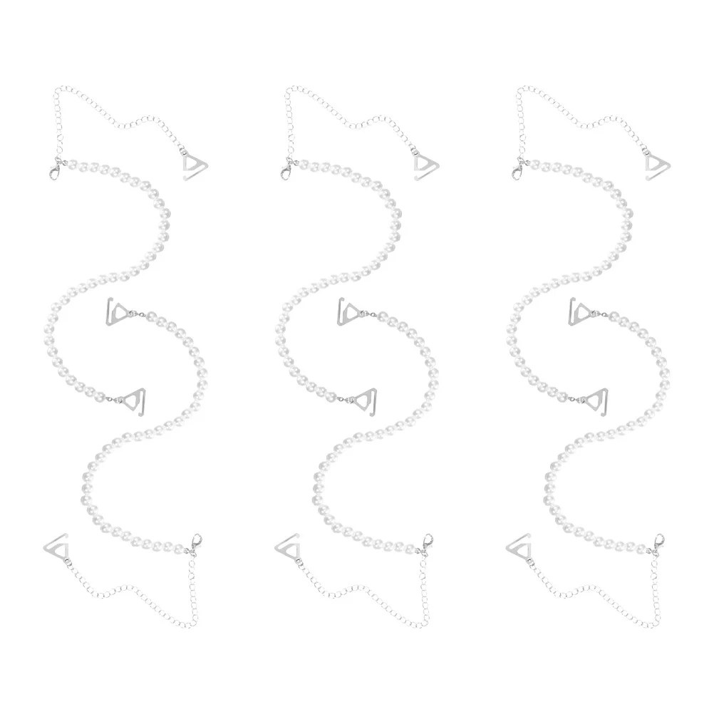 6 قطع من أشرطة حمالة الصدر اللؤلؤية القابلة للتعديل، سلاسل كتف مزينة بالخرز قابلة للفصل، غير قابلة للانزلاق، للزينة في فساتين الزفاف والمناسبات الرسمية