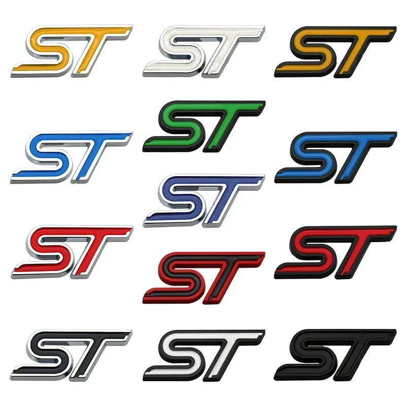3D Metall ST Abzeichen Aufkleber Auto Karosserie Emblem Hinten Stamm Aufkleber für Ford Everest Fiesta Focus Mondeo Ranger Mustang Transit Explorer