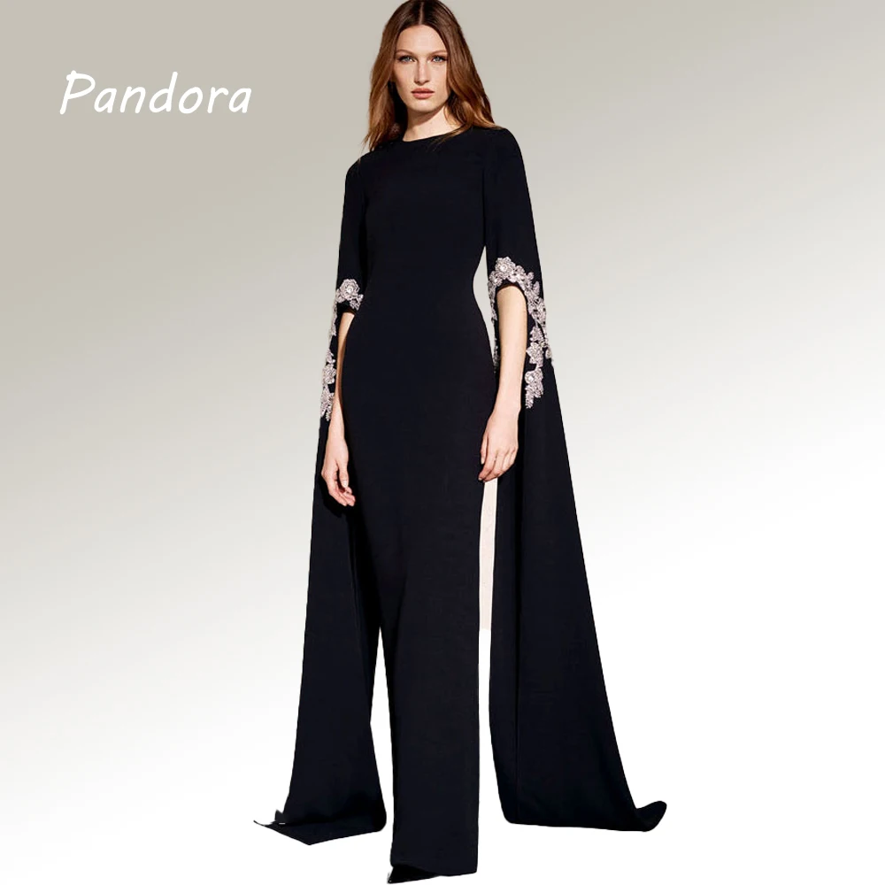 

Pandora Women's crewneck floor-length sleeved formal Occasion Dress Applique Mermaid Wedding Cocktail Ball Party Evening dress