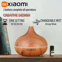 Xiaomi Air Humidifier Aromatherapy Essential Oil Diffuser Wood Grain 500ml Ultrasonic Remote Control 7 Color Lights For  Car  ﻿