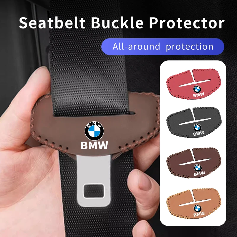 Car Safety Seatbelt Buckle Anti-scratch Protector Leather Cover For BMW G30 G20 M3 M5 E91 E92 E93 E36 E70 X3 X4 X5 X1 E39 F30