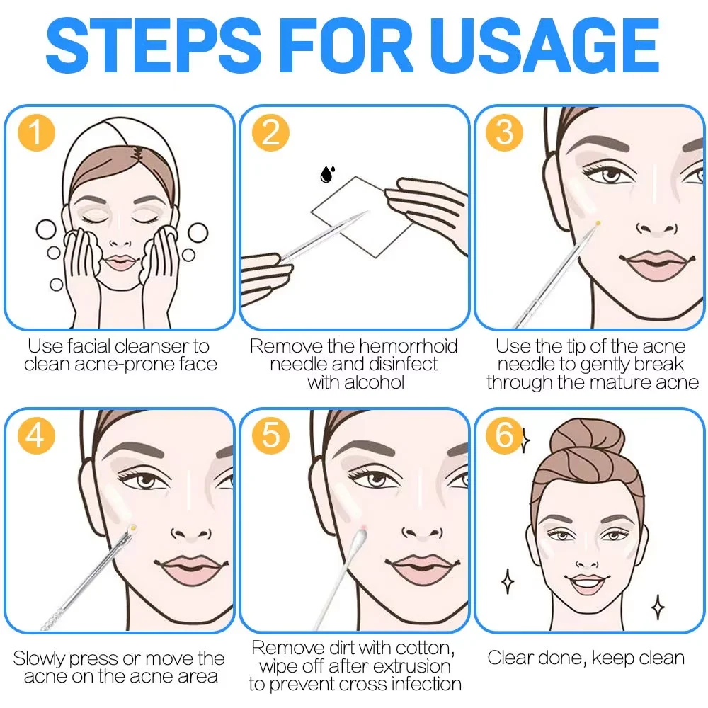 2 قطعة المراهقين بثرة النازع علاج حب الشباب أداة الجراحية الصف البثرة Comedone أداة إزالة الصواميل للوجه الأنف الرؤوس السوداء Extr #2