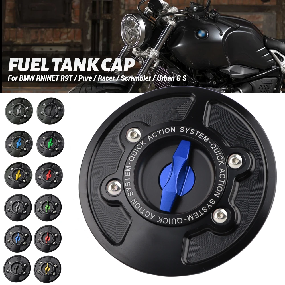 Para BMW RNINET R9T Pure R NINE T Racer RnineT Scrambler Urban G S motocicleta CNC Keylss tapa de tanque de combustible Gas de liberación rápida