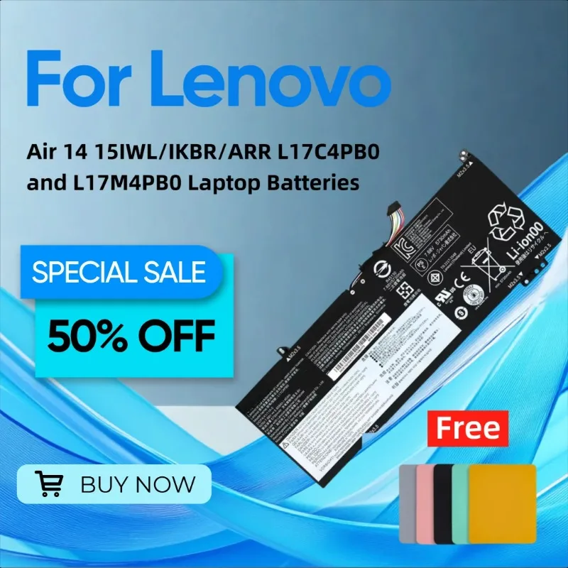 

For Lenovo Xiaoxin Air 14 15IWL/IKBR/ARR Laptop Batteries L17C4PB0 and L17M4PB0 A Mouse Pad Is Included