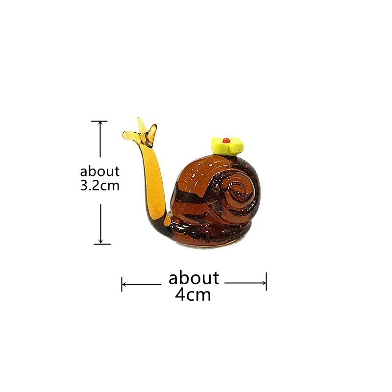 Colorful Mini Glass Snail Figurine Cute Tiny Mollusk Animal Statue Ornament Home Desktop Fairy Garden Bonsai Decor Accessories