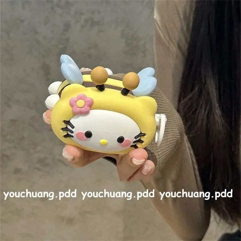 

Cute Cartoon Earphone Case Airpods Pro2 Airpods 4 3 2 1 3D Holding Bowknot Hello Kitty Soft Silicone Protection Headphone Cover