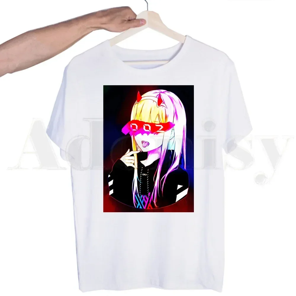 Zero TWO Darling In The Franxx Anime 02 Harajuku Short sleeves T-shirt Men Print T shirt Men Tops Tees Men\'s T-shirt