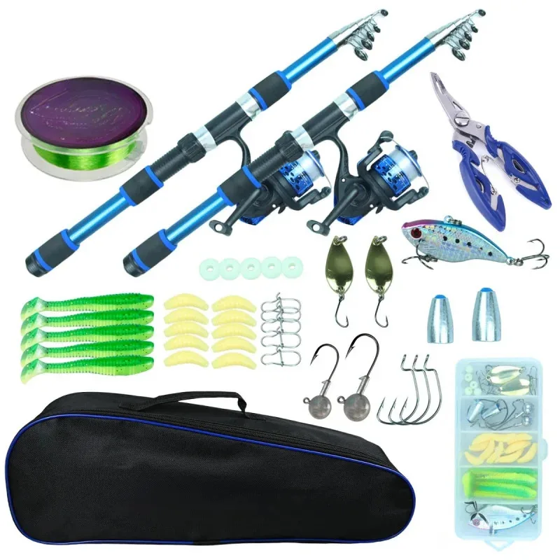 BRAVMACK FishingRod And Reel Combo with Multifunctional Pliers Tackle Bag Fishing Line Accessory Box - Complete Fishing Gear Set
